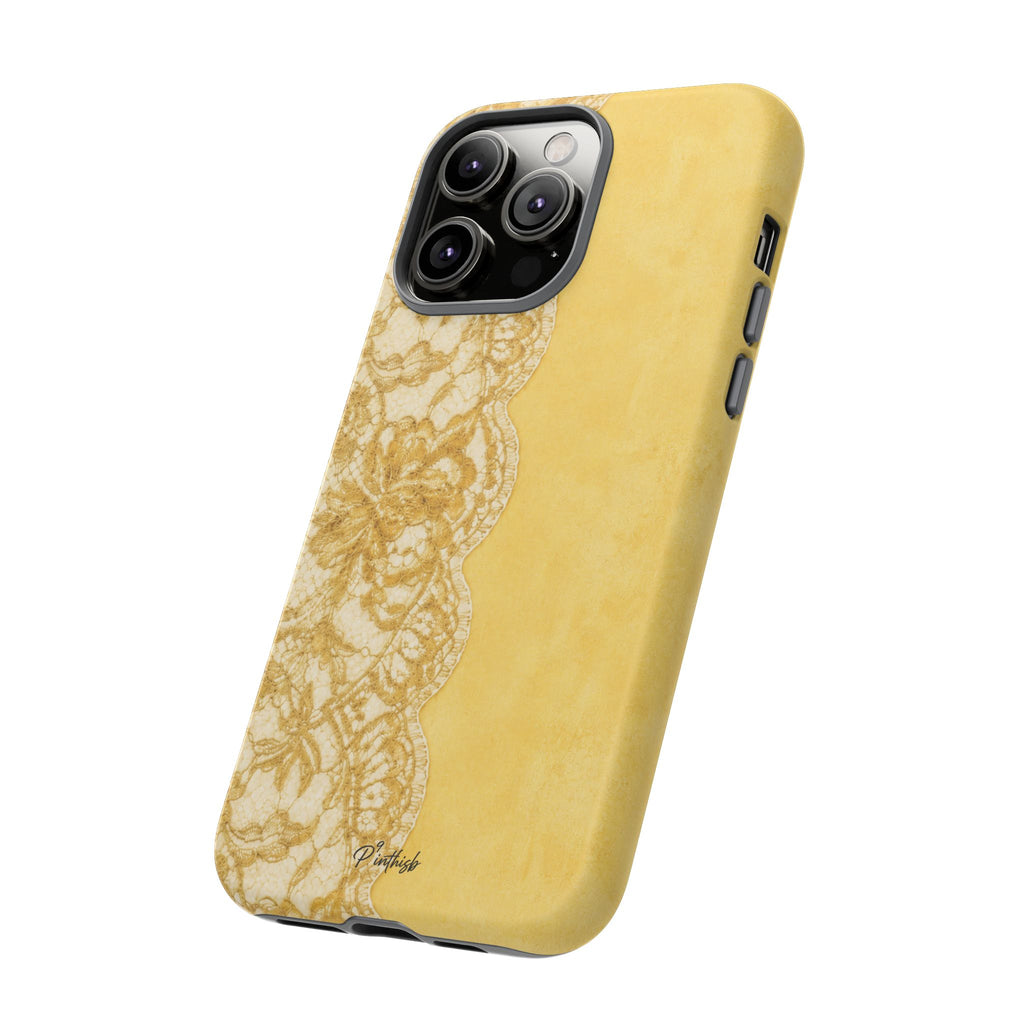 Yellow Vintage Lace Tough Case