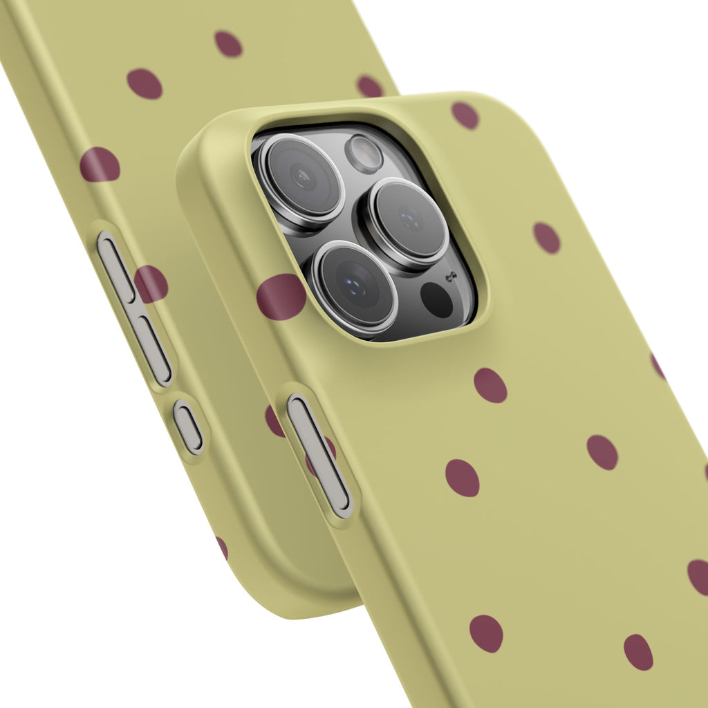 Yellow & Burgundy Polka Dot Snap Phone Case