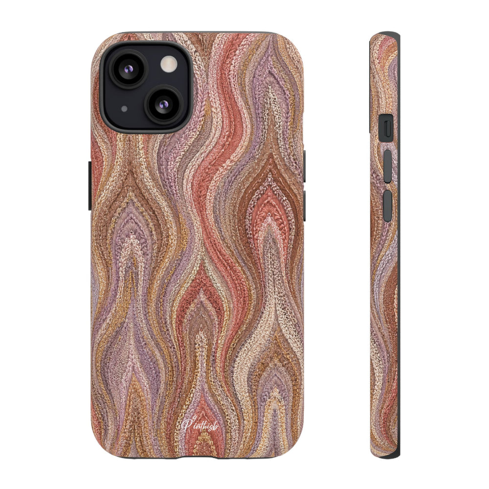 Wavy Peach & Mauve Tough Case