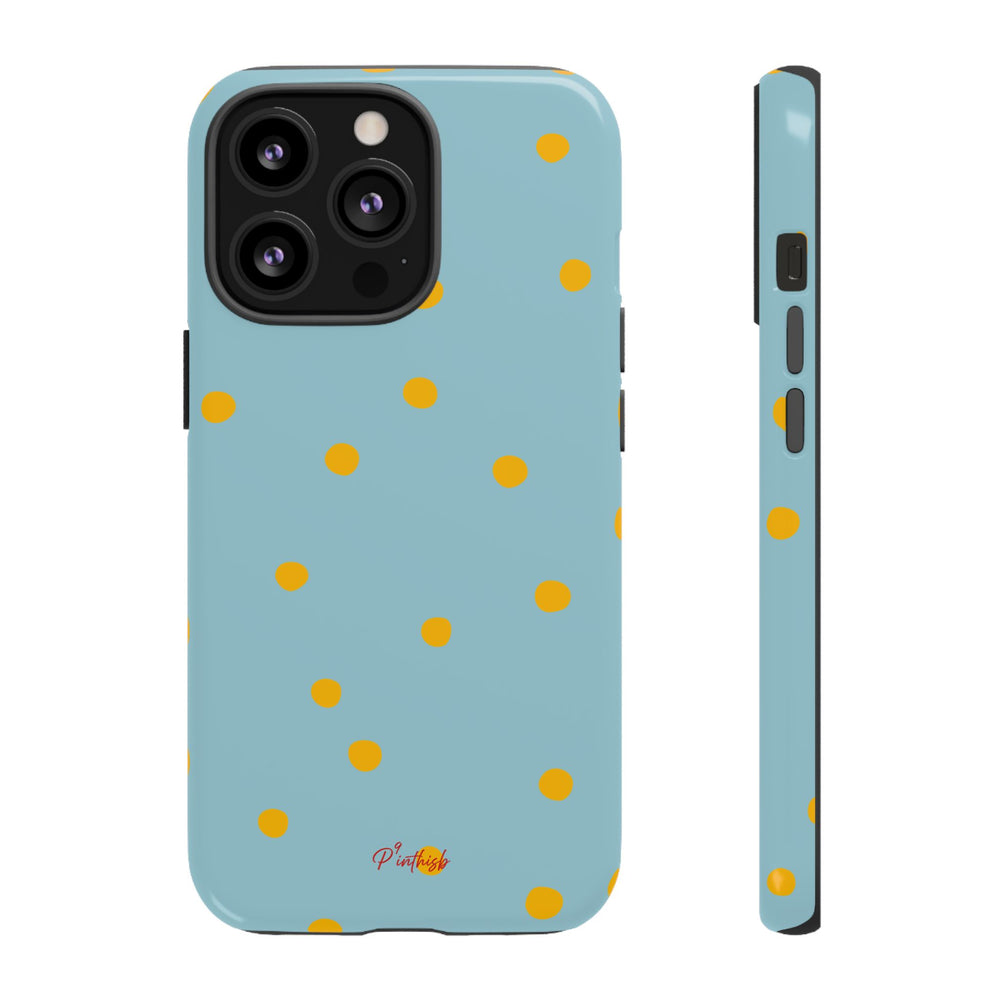 Blue & Yellow Polka Dot Tough Phone Case