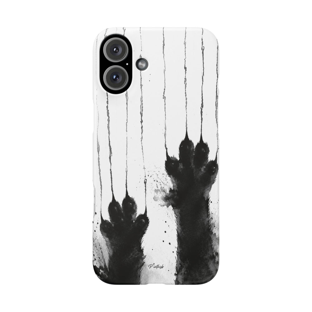 Black Ink Paw Print Snap Case