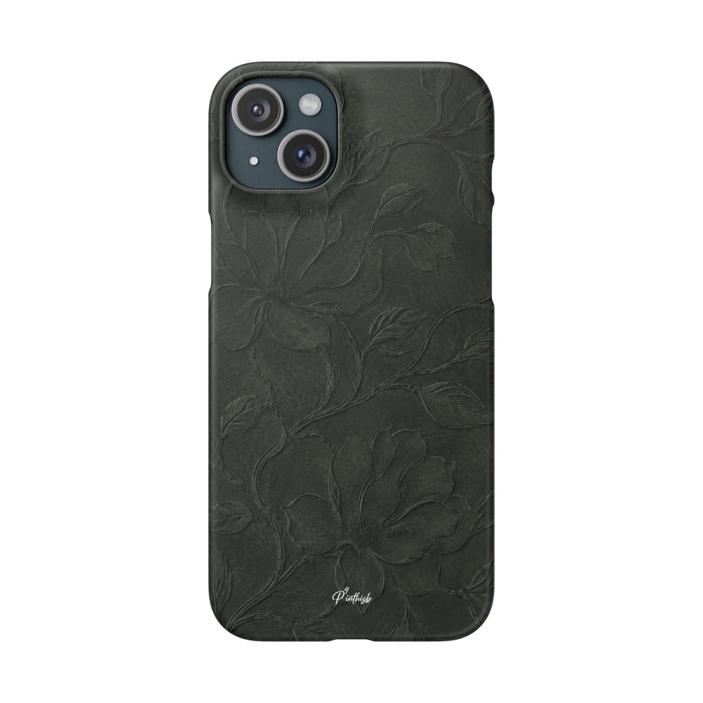 Dark Olive Floral Texture Snap Case
