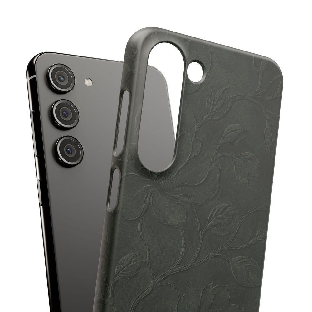 Dark Olive Floral Texture Snap Case