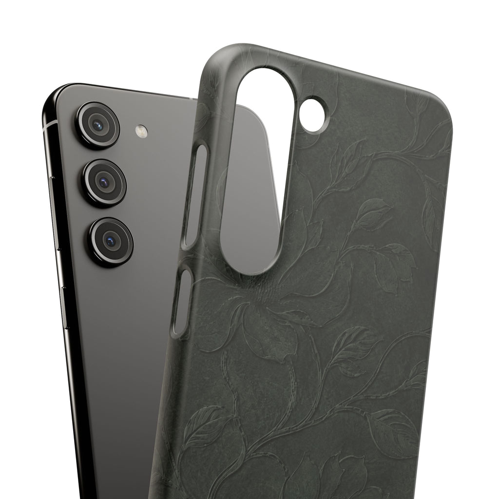 Dark Olive Floral Texture Snap Case