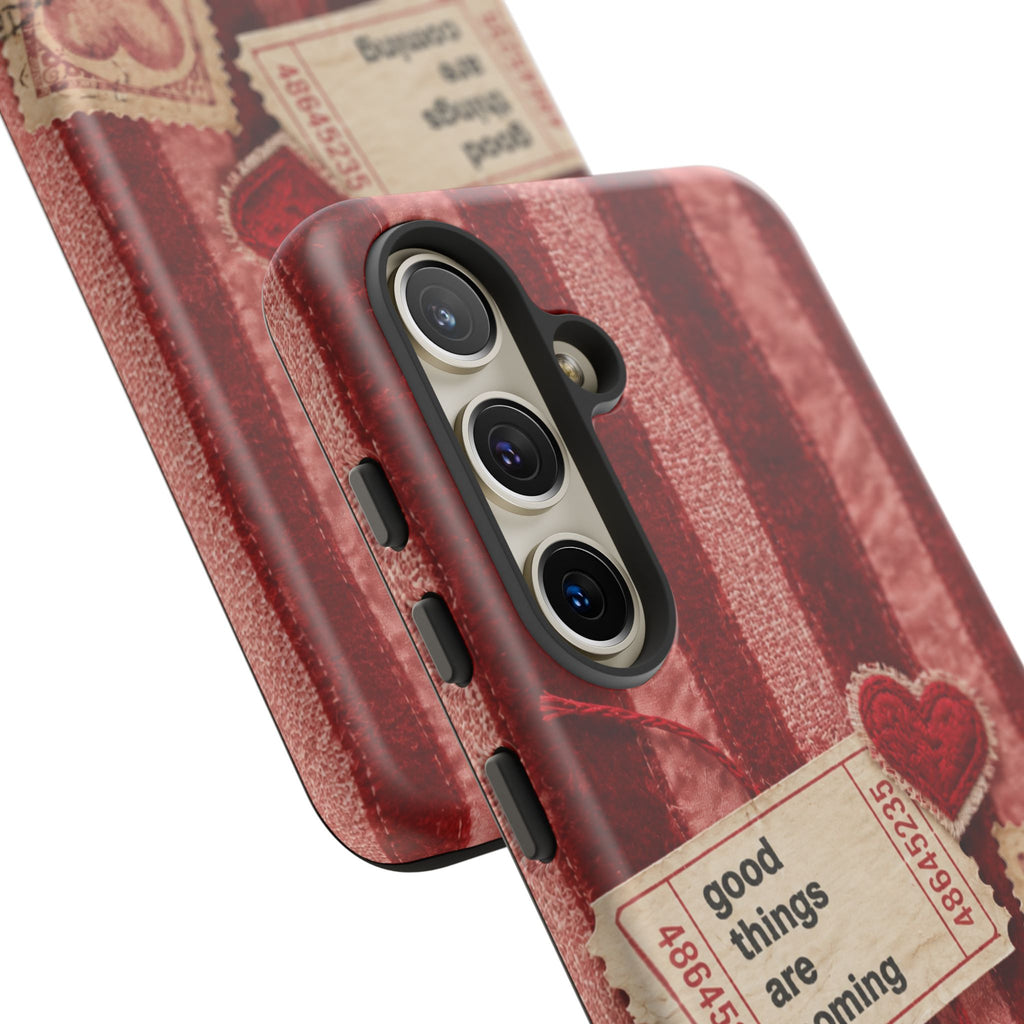 “Good Things Are Coming” Red Phone Case