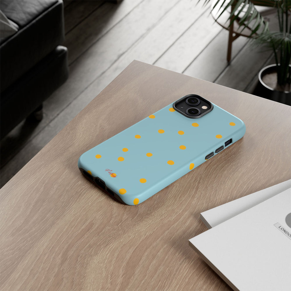 Blue & Yellow Polka Dot Tough Phone Case