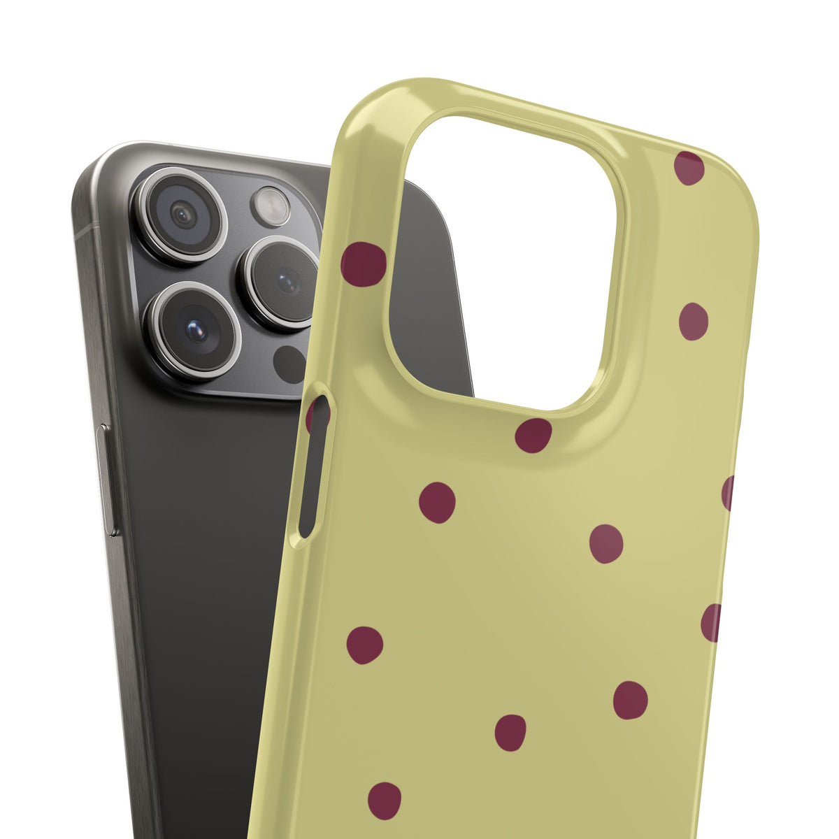 Yellow & Burgundy Polka Dot Snap Phone Case