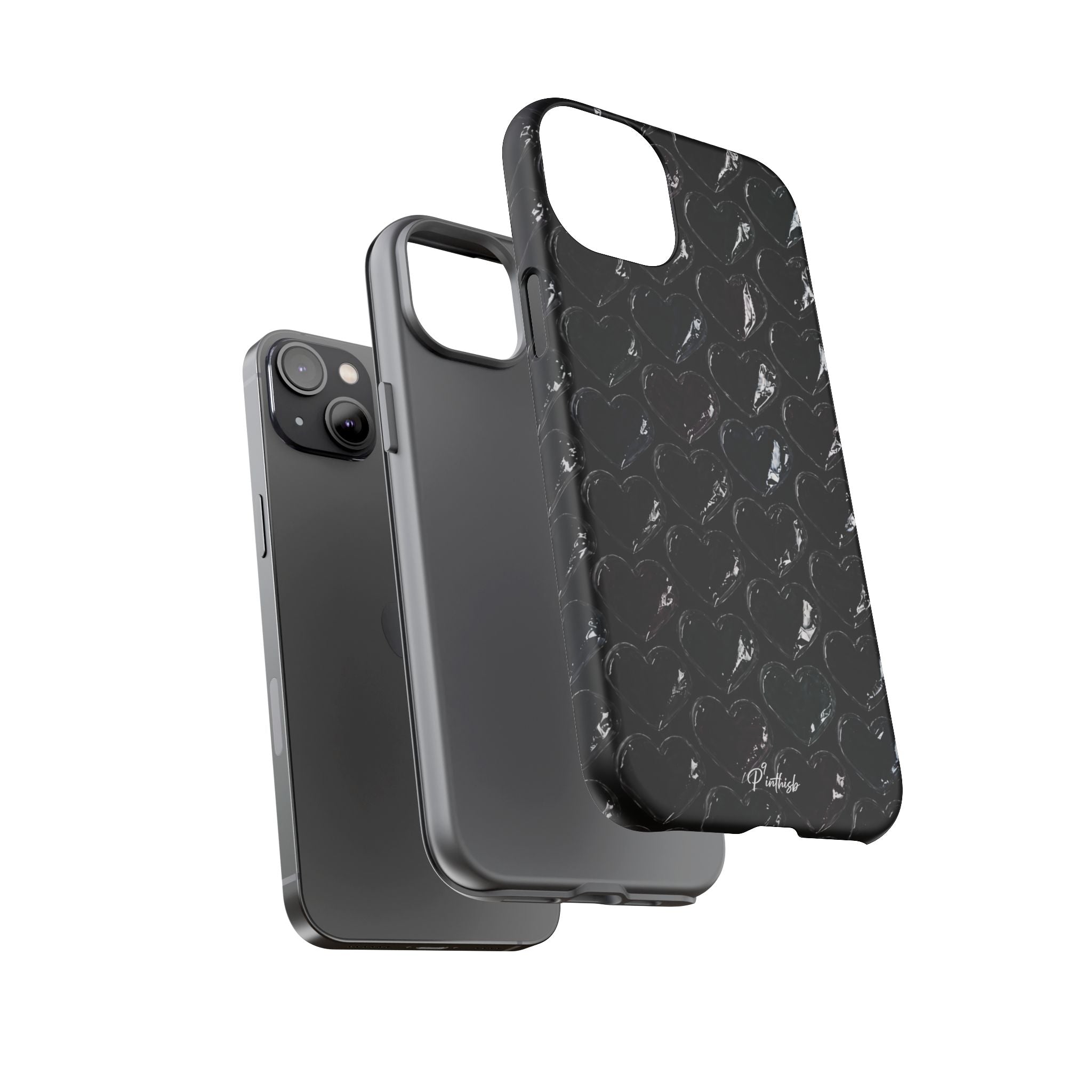 Black Pop Hearts Tough Case