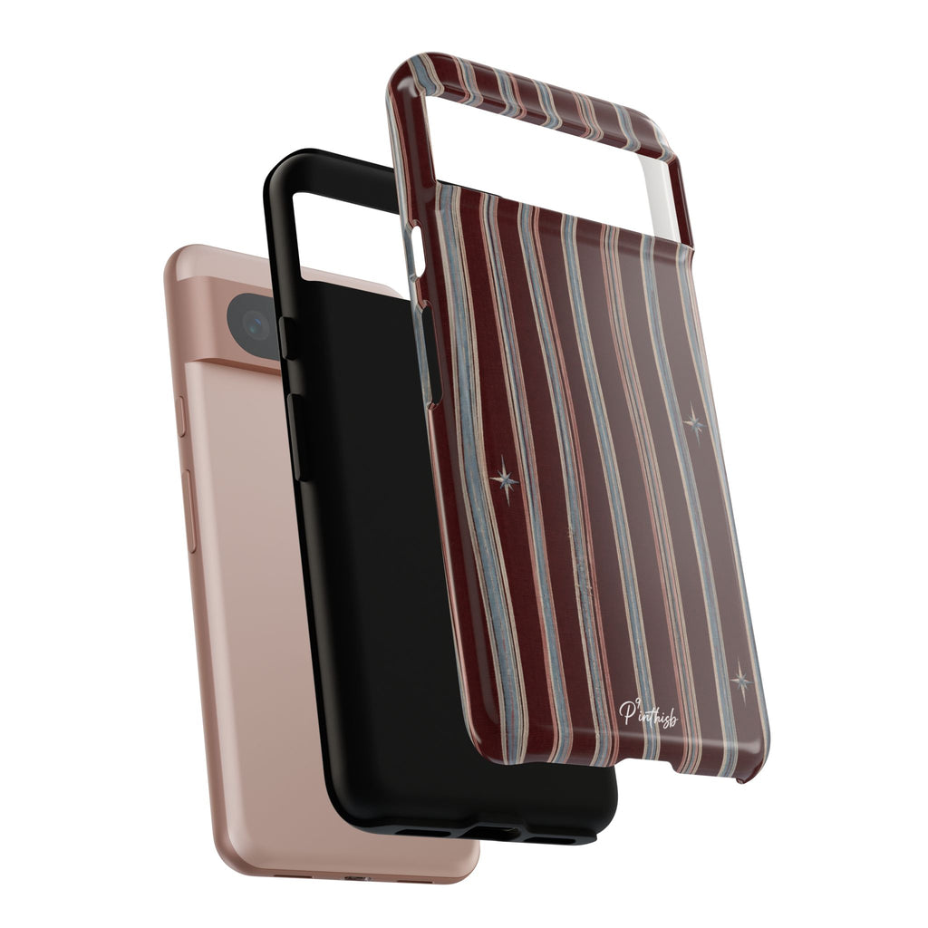 Retro Red & Cream with Star Accents Phone Case