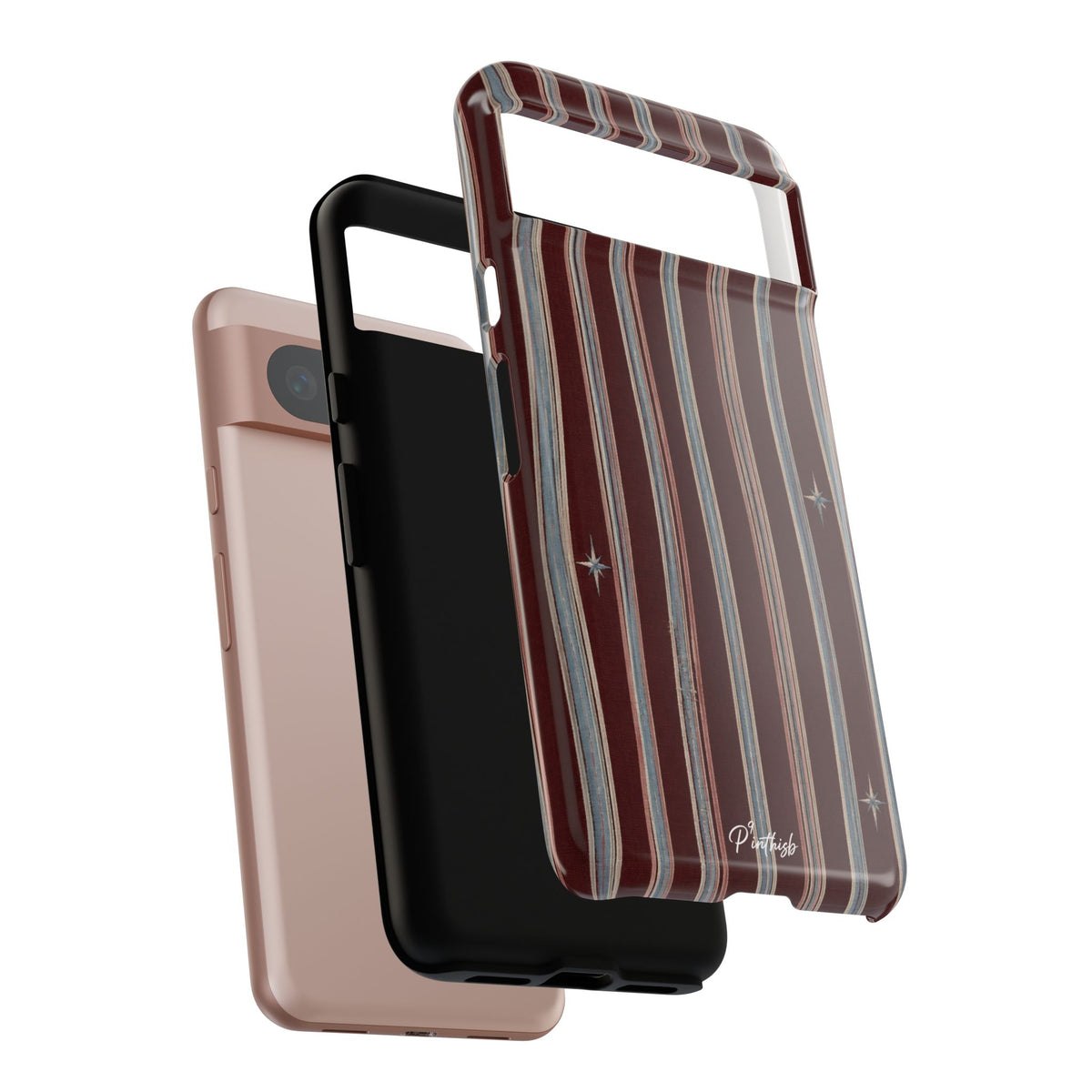 Retro Red & Cream with Star Accents Phone Case