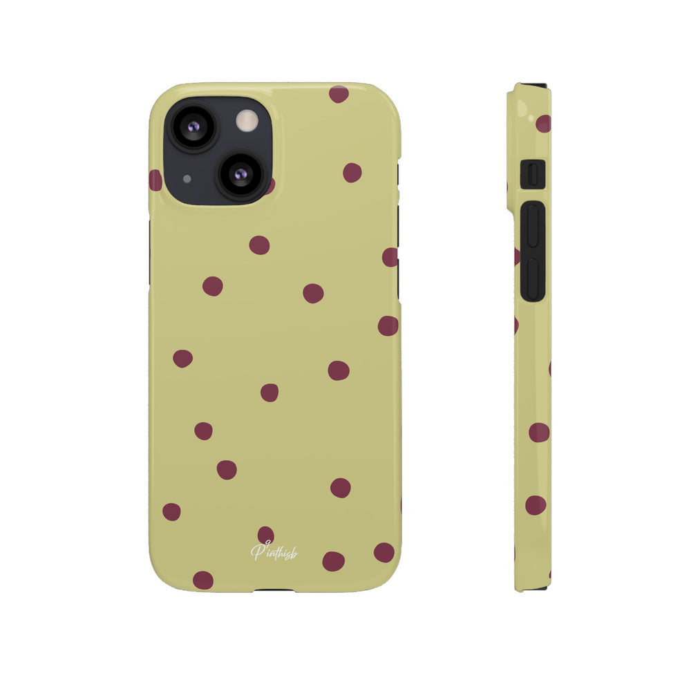 Yellow & Burgundy Polka Dot Snap Phone Case