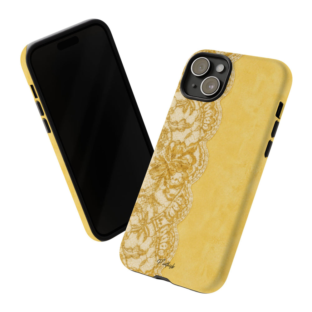 Yellow Vintage Lace Tough Case