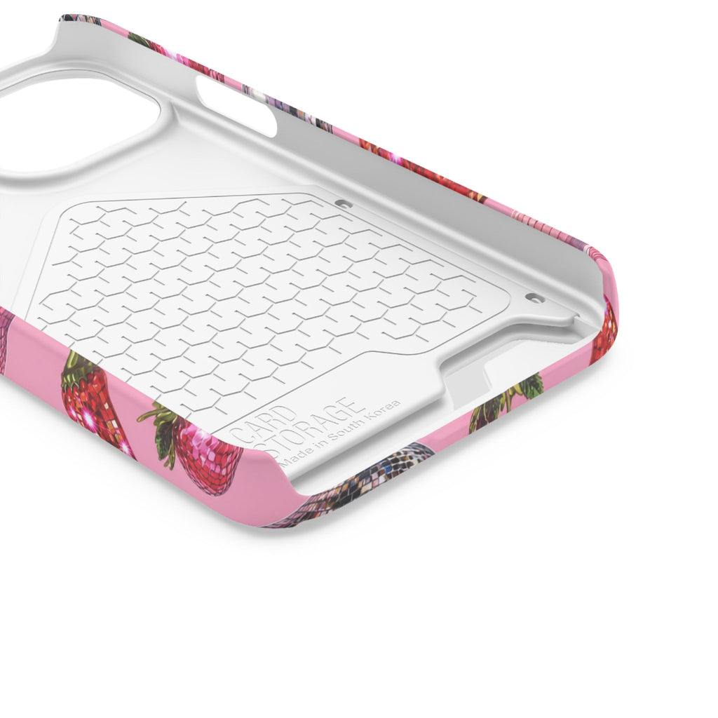 Pink Disco Strawberry & Pepper Phone Card Case