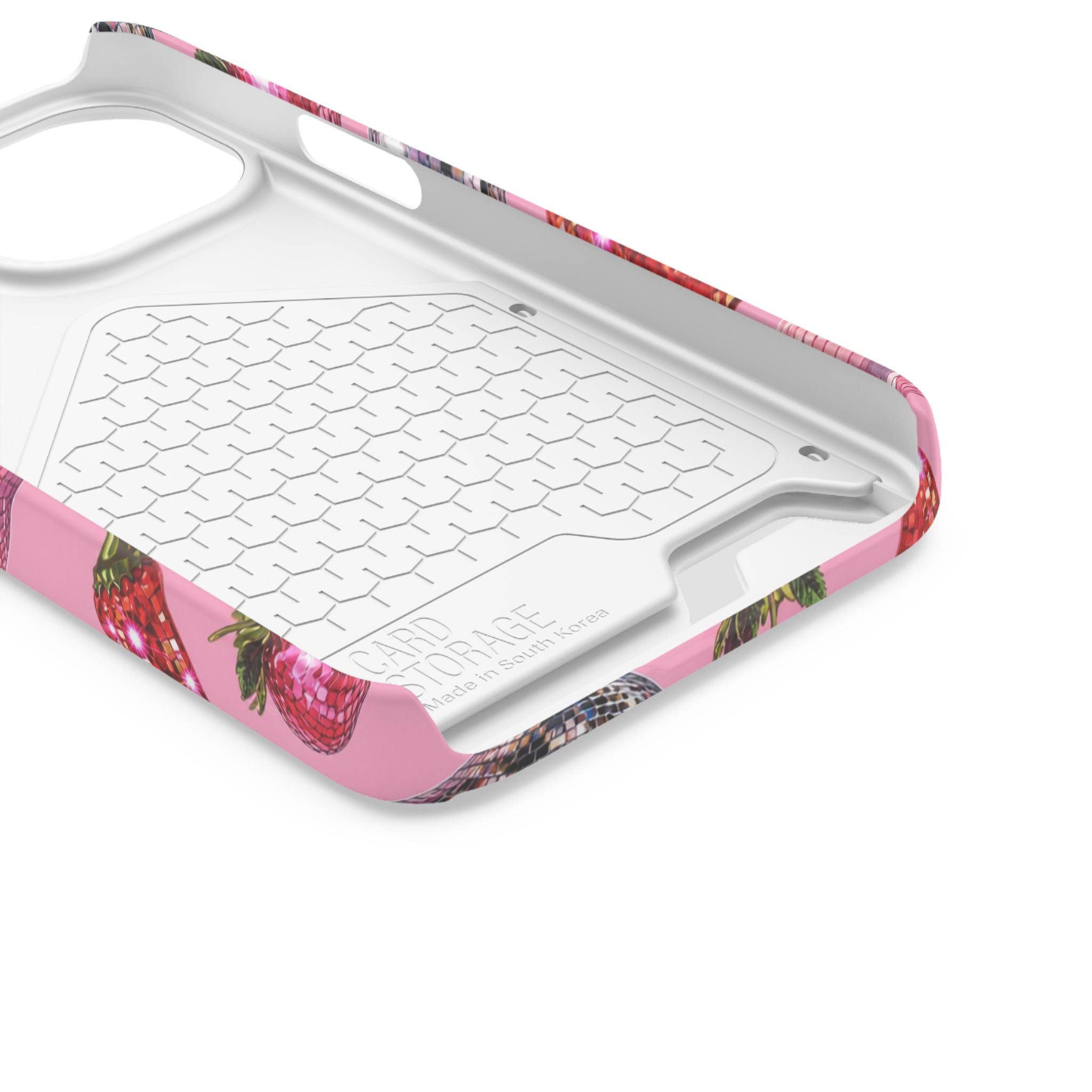 Pink Disco Strawberry & Pepper Phone Card Case