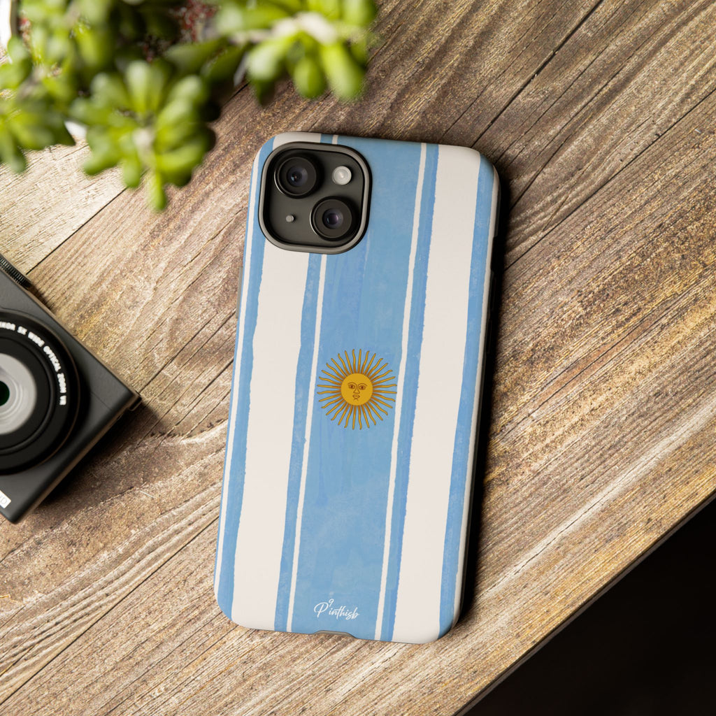 Argentina Flag Tough Phone Case – Blue White Striped Sun Protector