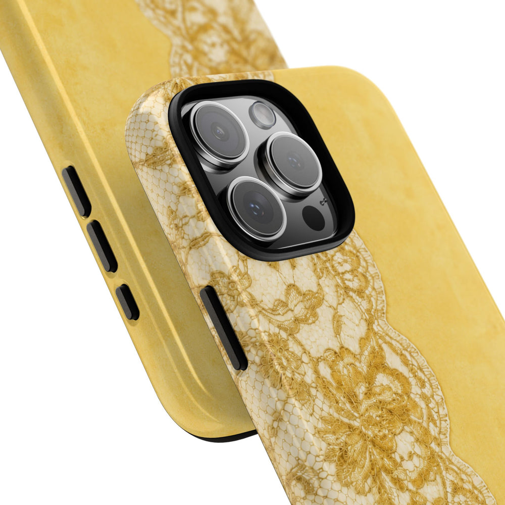 Yellow Vintage Lace Tough Case