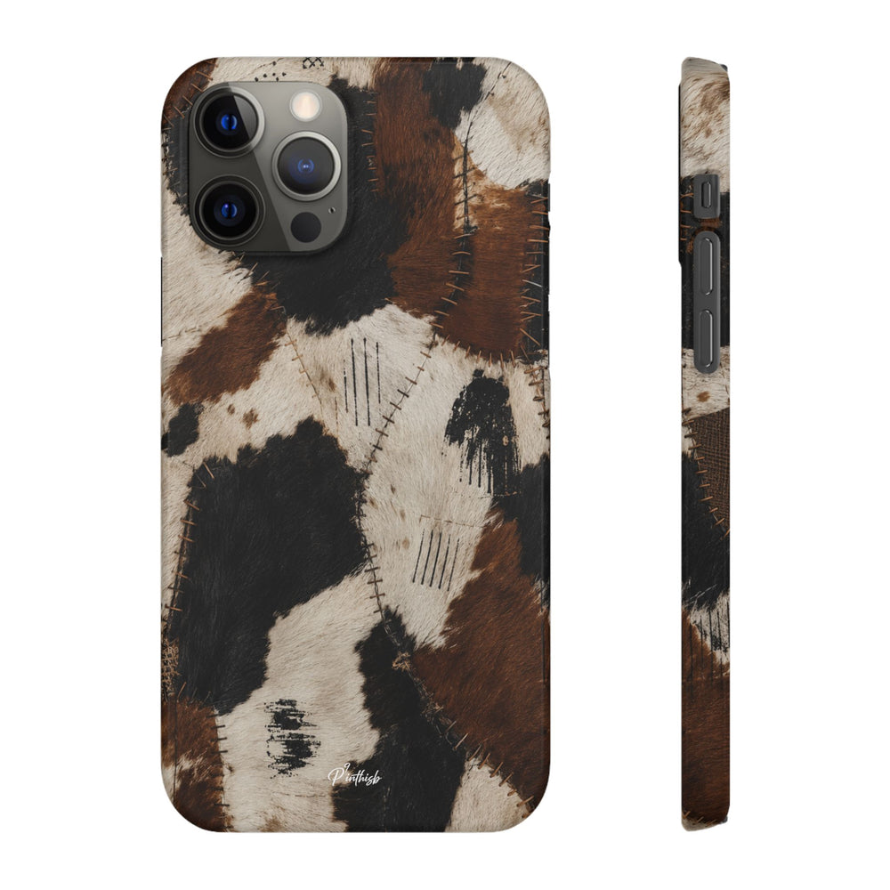 Brown & Black Animal Print Snap Case
