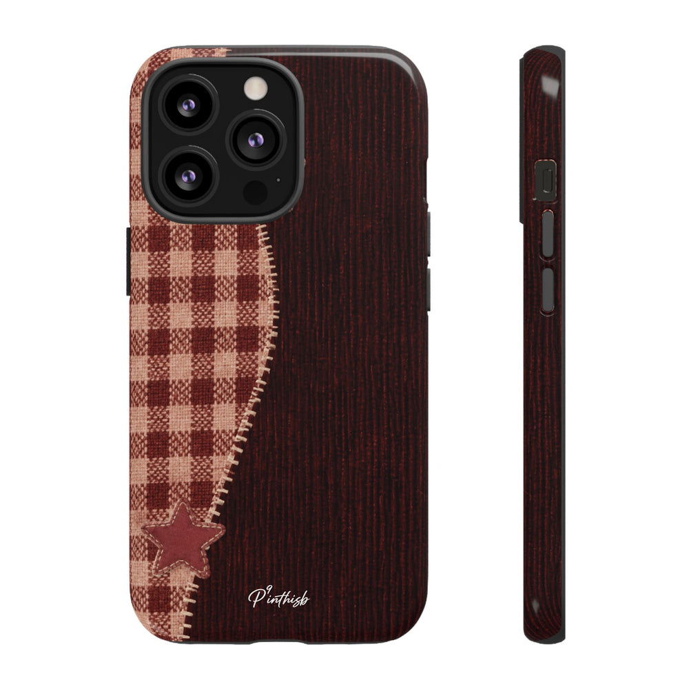 Rustic Plaid Stars Phone Case