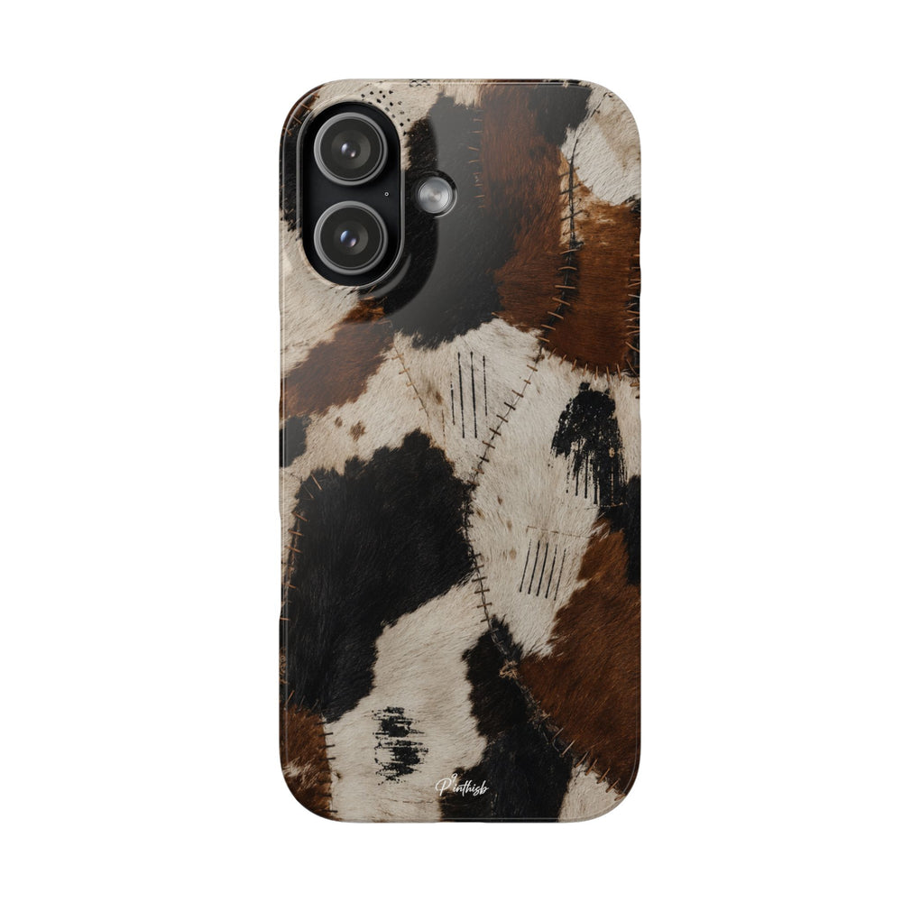 Brown & Black Animal Print Snap Case
