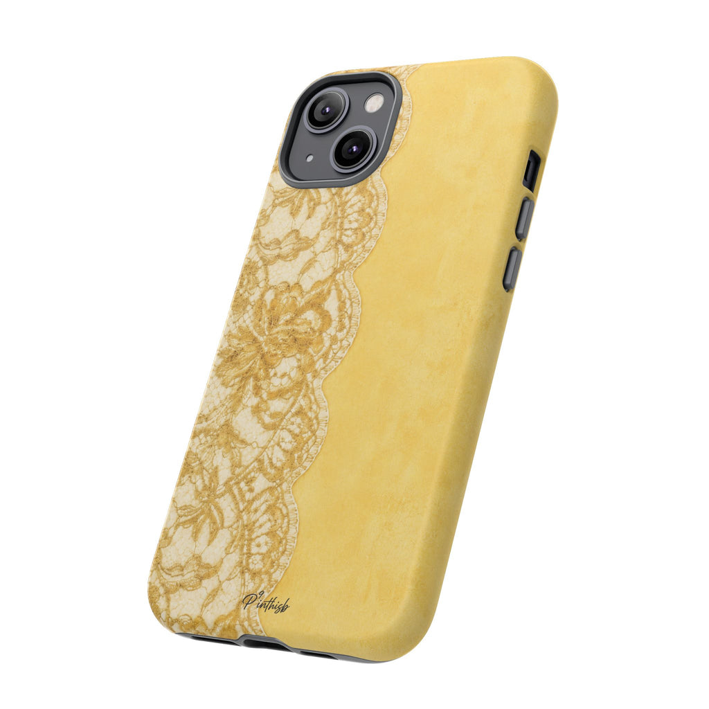Yellow Vintage Lace Tough Case