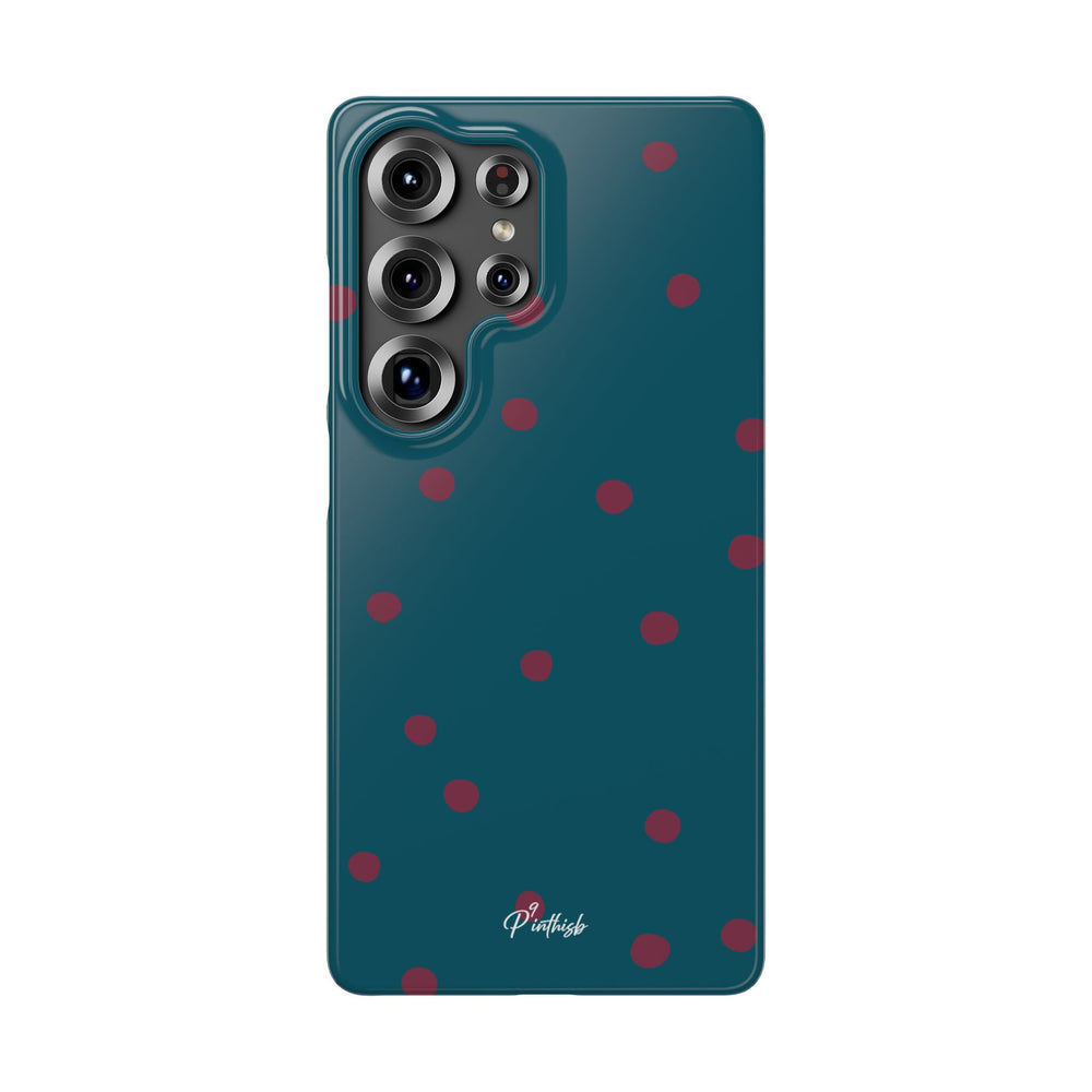 Teal & Burgundy Polka Dot Snap Phone Case