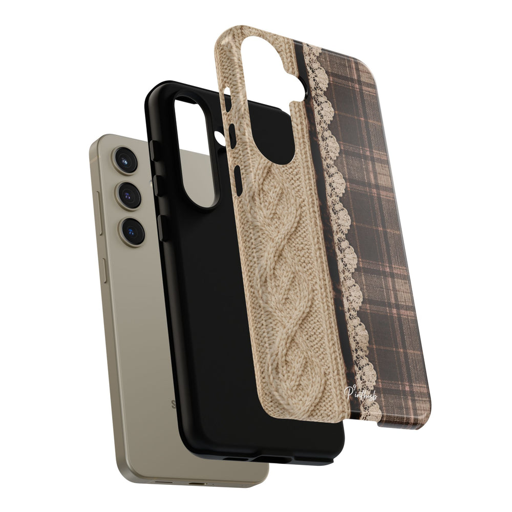 Cozy Plaid Knit Tough Phone Case