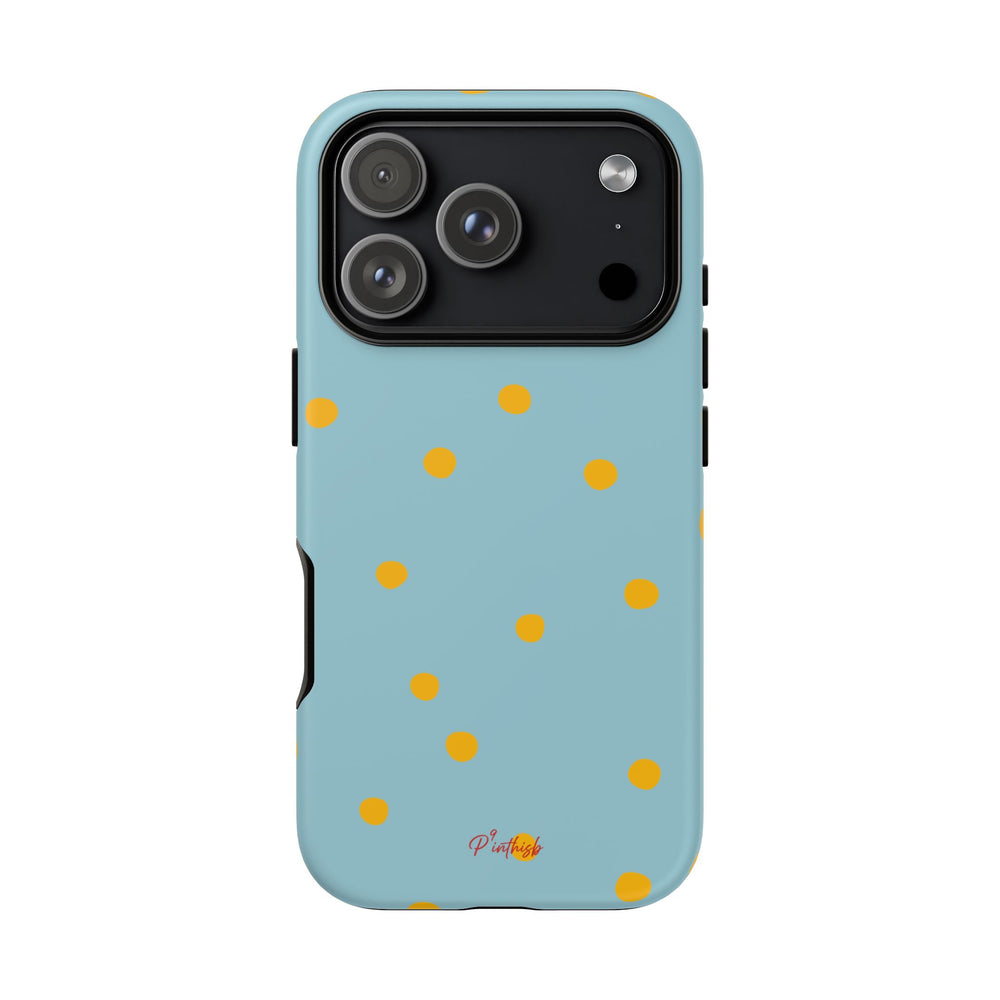 Blue & Yellow Polka Dot Tough Phone Case