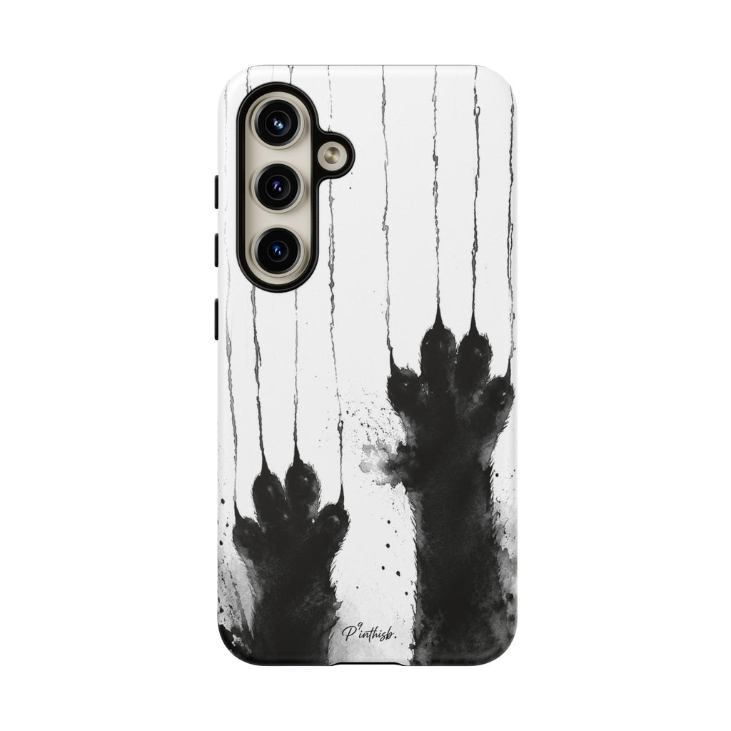 Black Ink Paw Print Tough Case