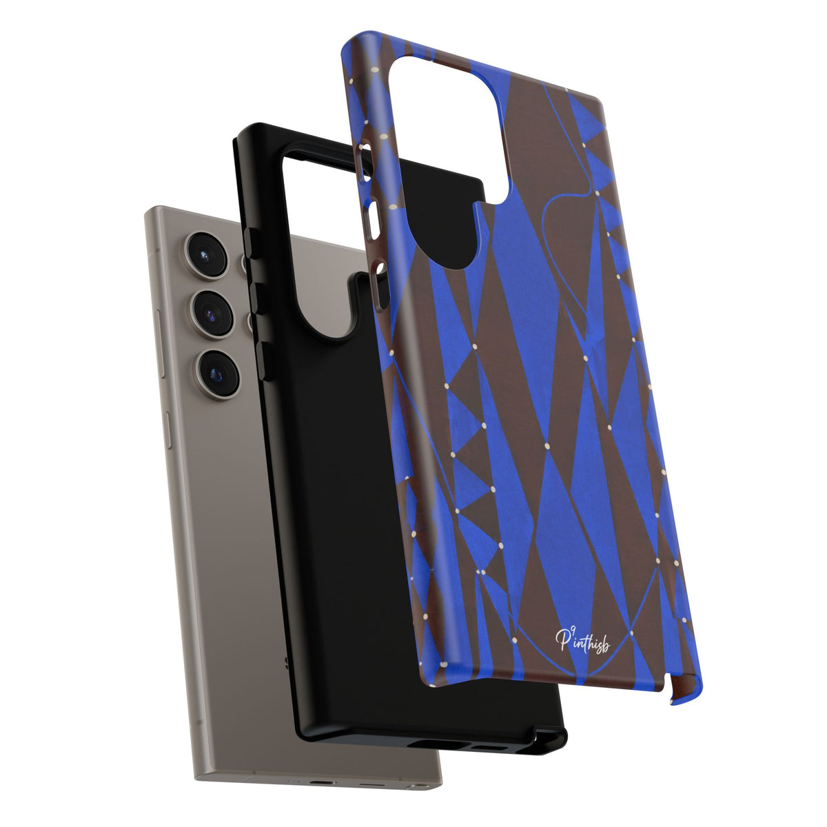 Geometric Blue Diamond Tough Phone Case