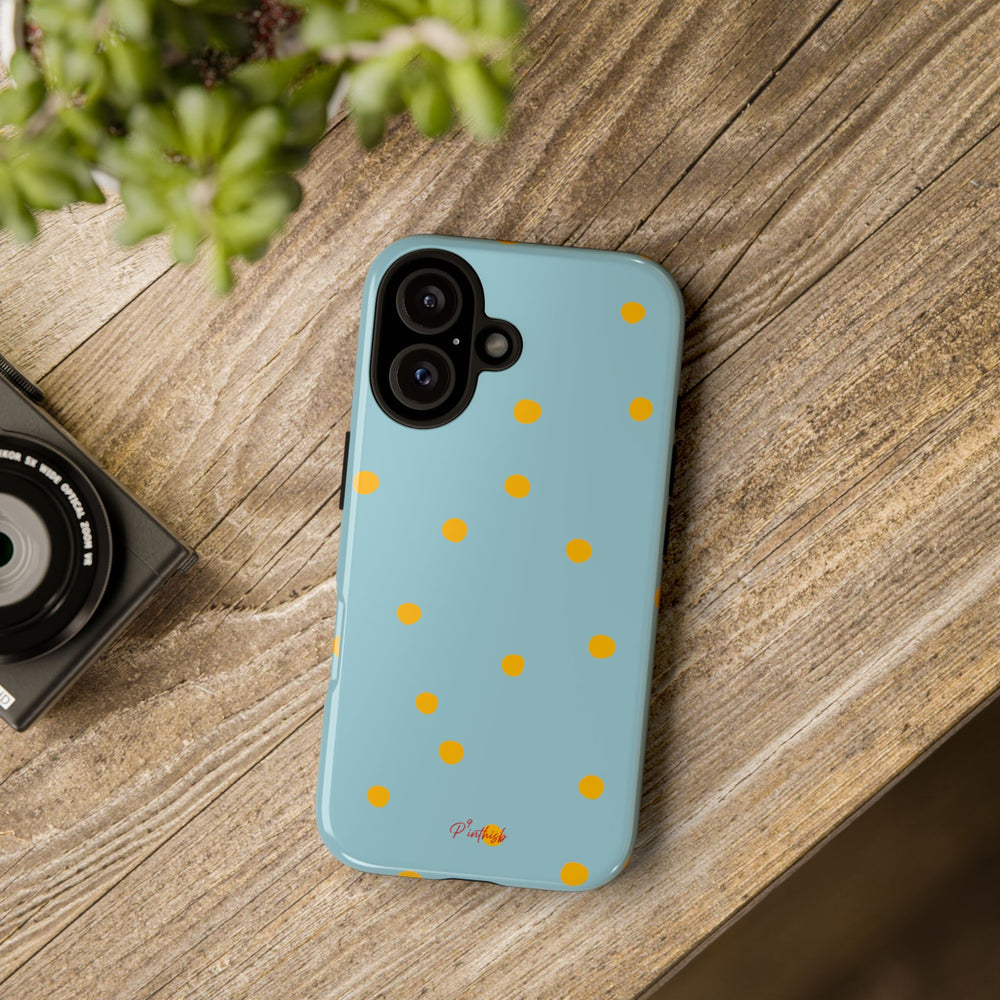 Blue & Yellow Polka Dot Tough Phone Case