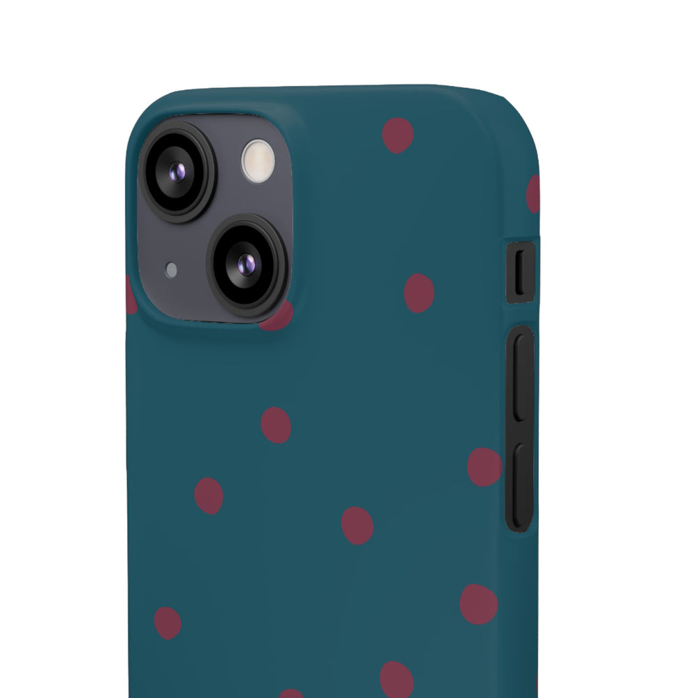 Teal & Burgundy Polka Dot Snap Phone Case