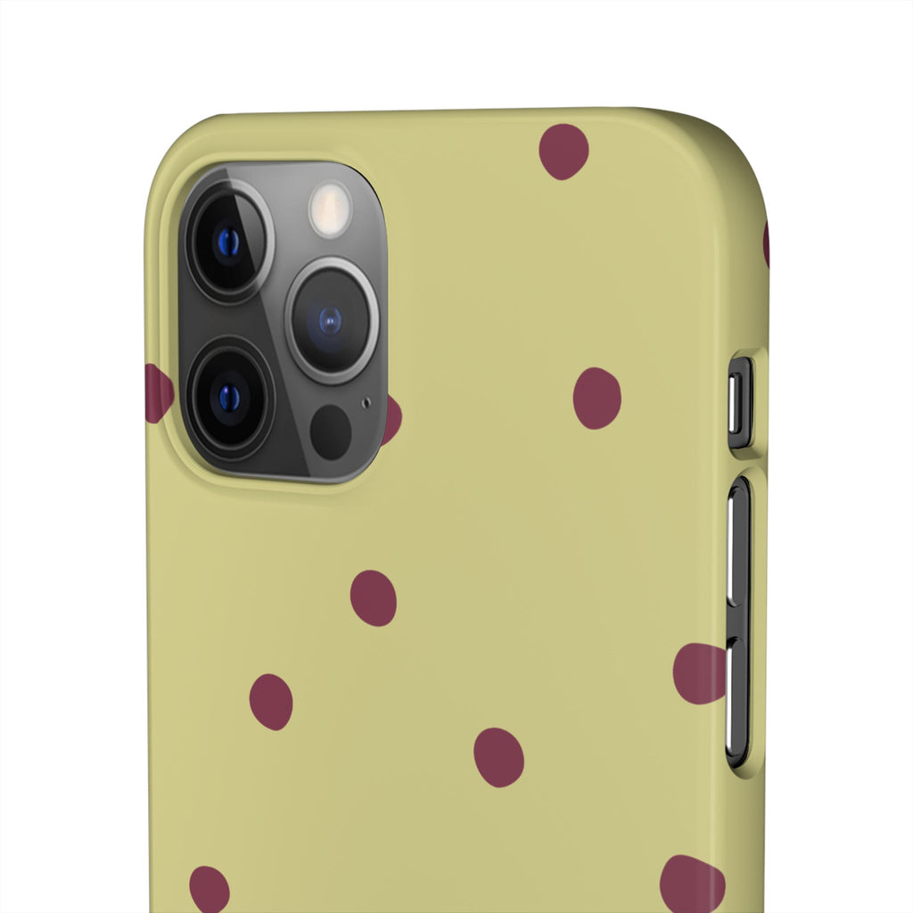 Yellow & Burgundy Polka Dot Snap Phone Case