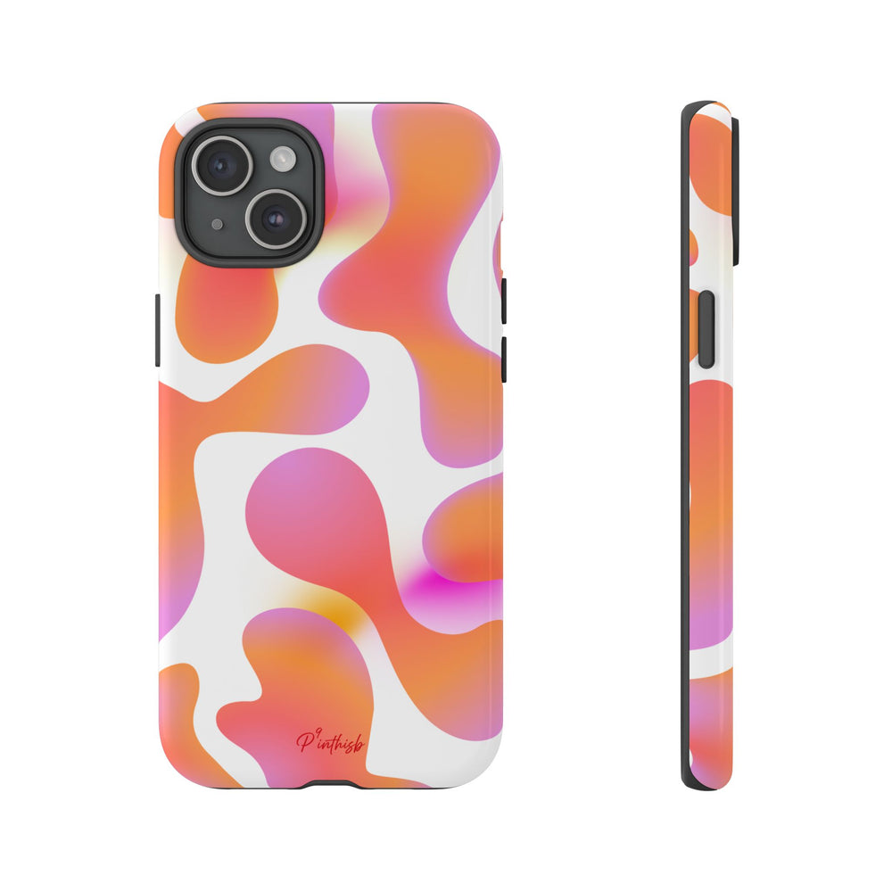 Abstract Orange Pink Camouflage Tough Phone Case