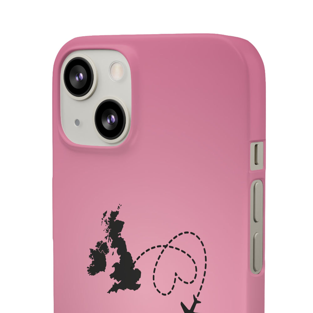 UK to Albania Pink Snap Phone Case