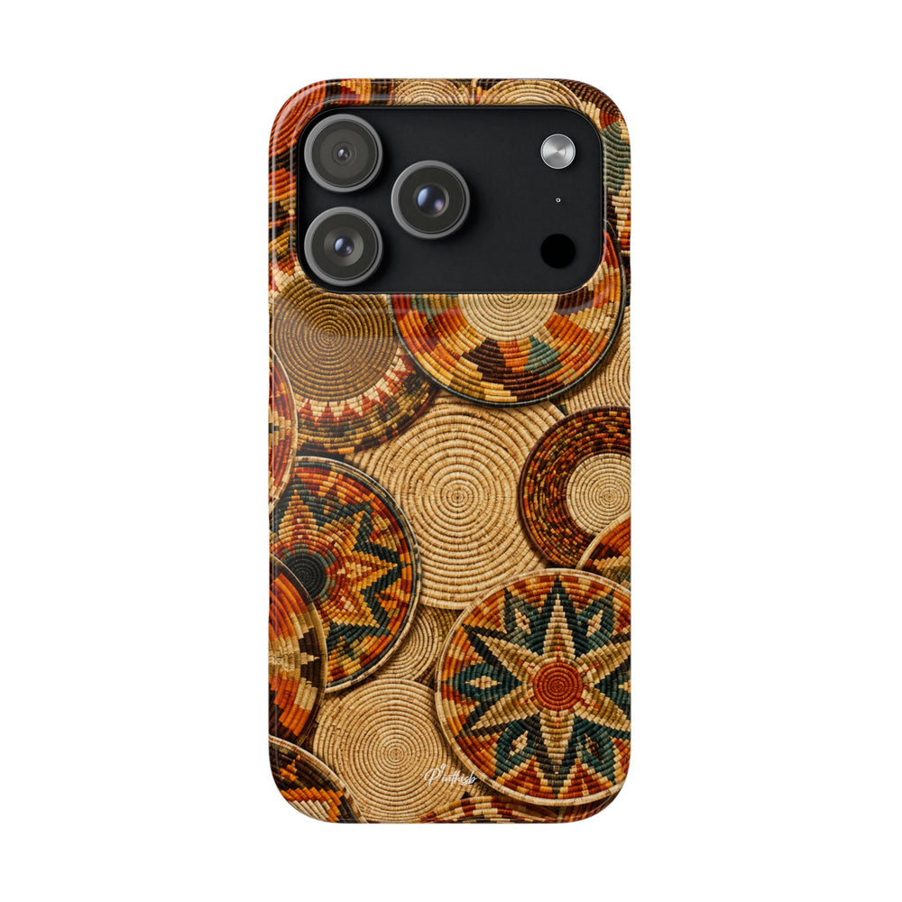 Bohemian Woven Basket Pattern Snap Case