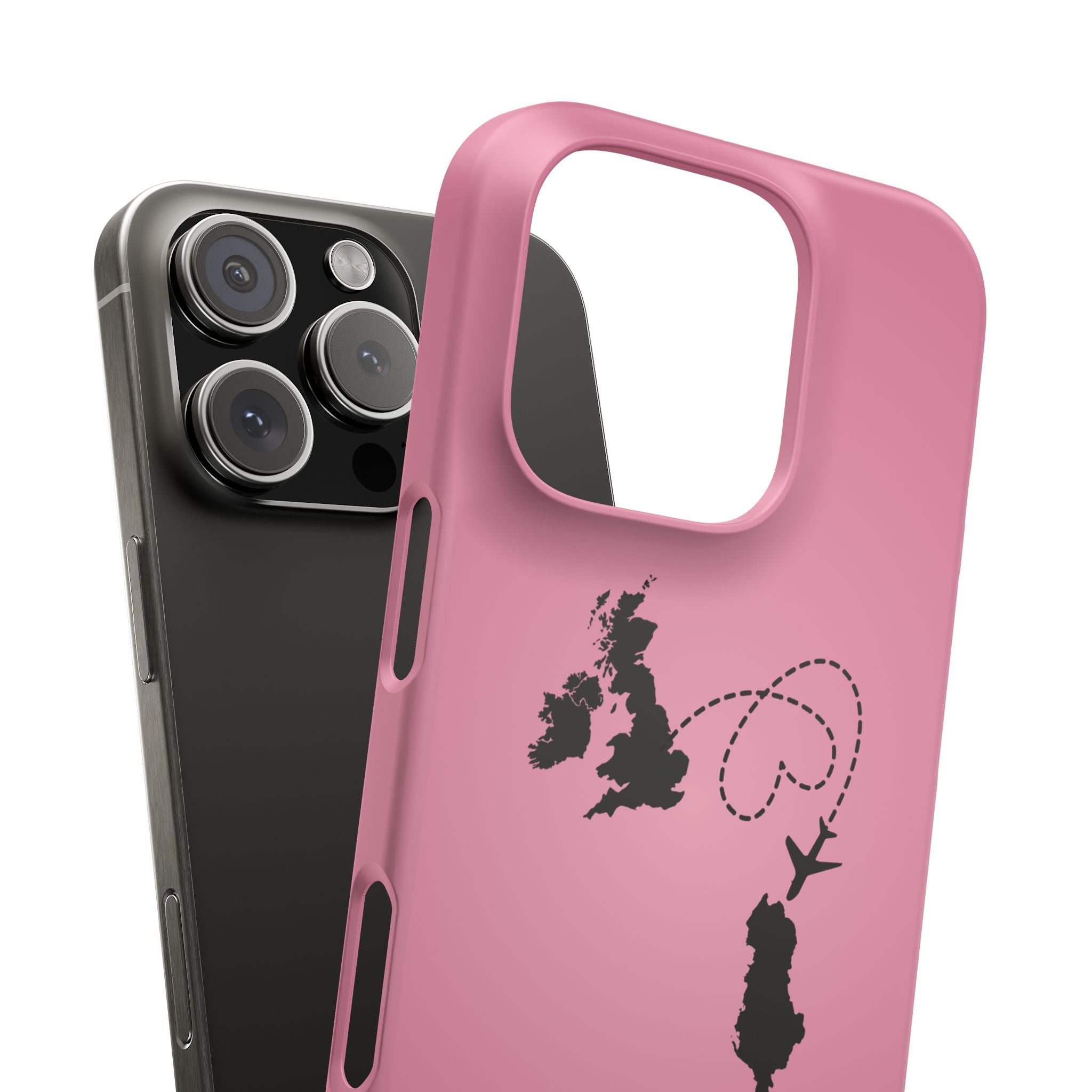 UK to Albania Pink Snap Phone Case