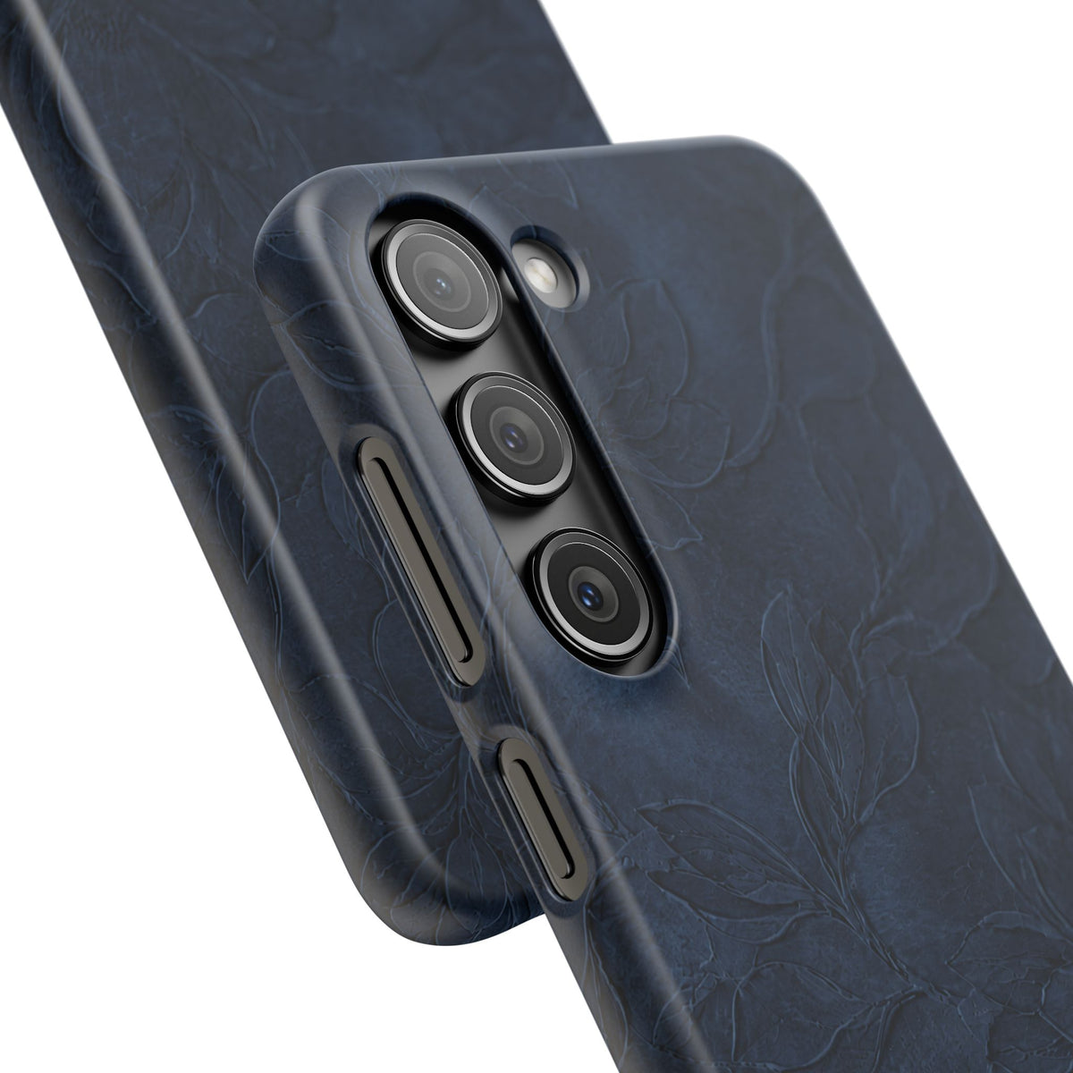 Navy Floral Textured Snap Case