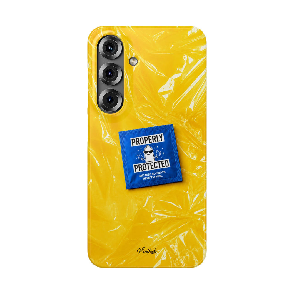 "Properly Protected" Graphic Snap Phone Case