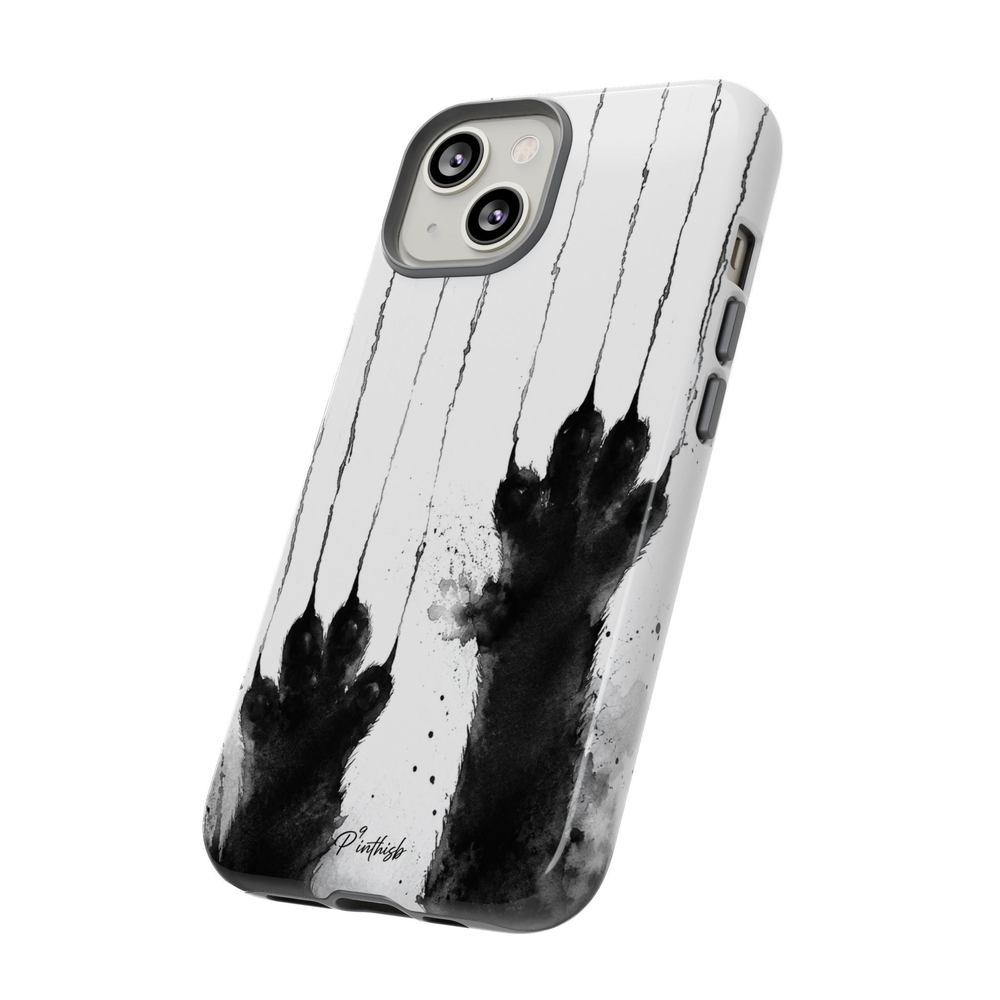 Black Ink Paw Print Tough Case