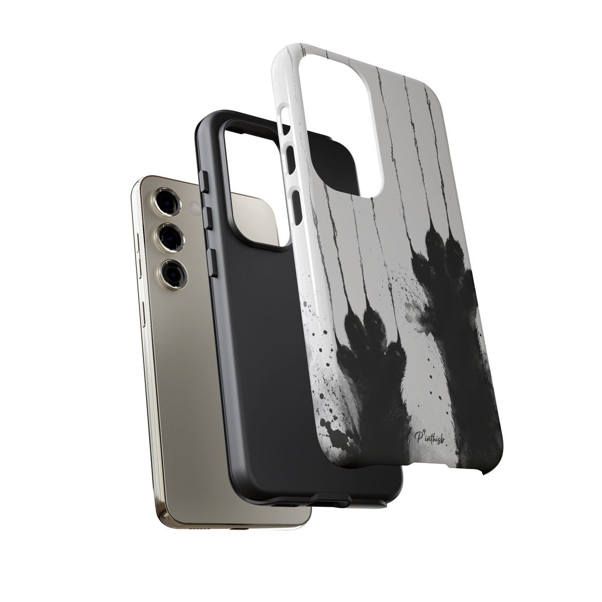 Black Ink Paw Print Tough Case