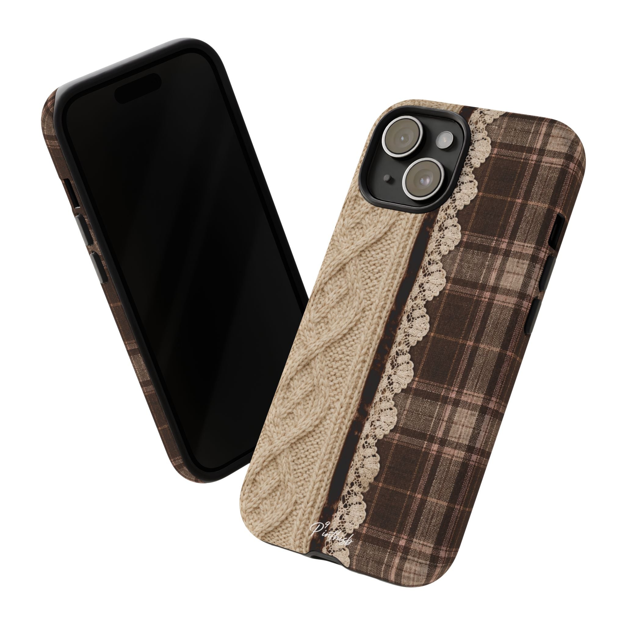 Cozy Plaid Knit Tough Phone Case