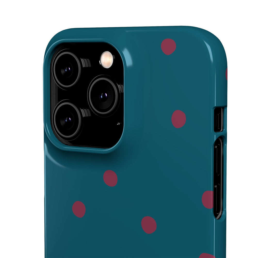 Teal & Burgundy Polka Dot Snap Phone Case