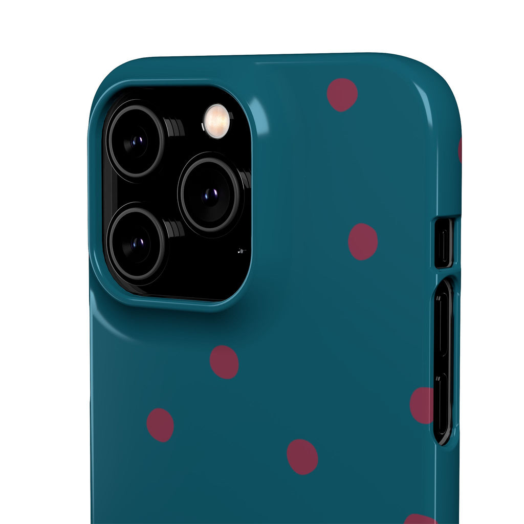 Teal & Burgundy Polka Dot Snap Phone Case