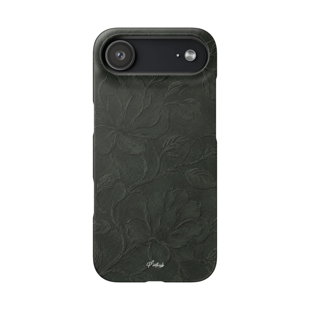 Dark Olive Floral Texture Snap Case
