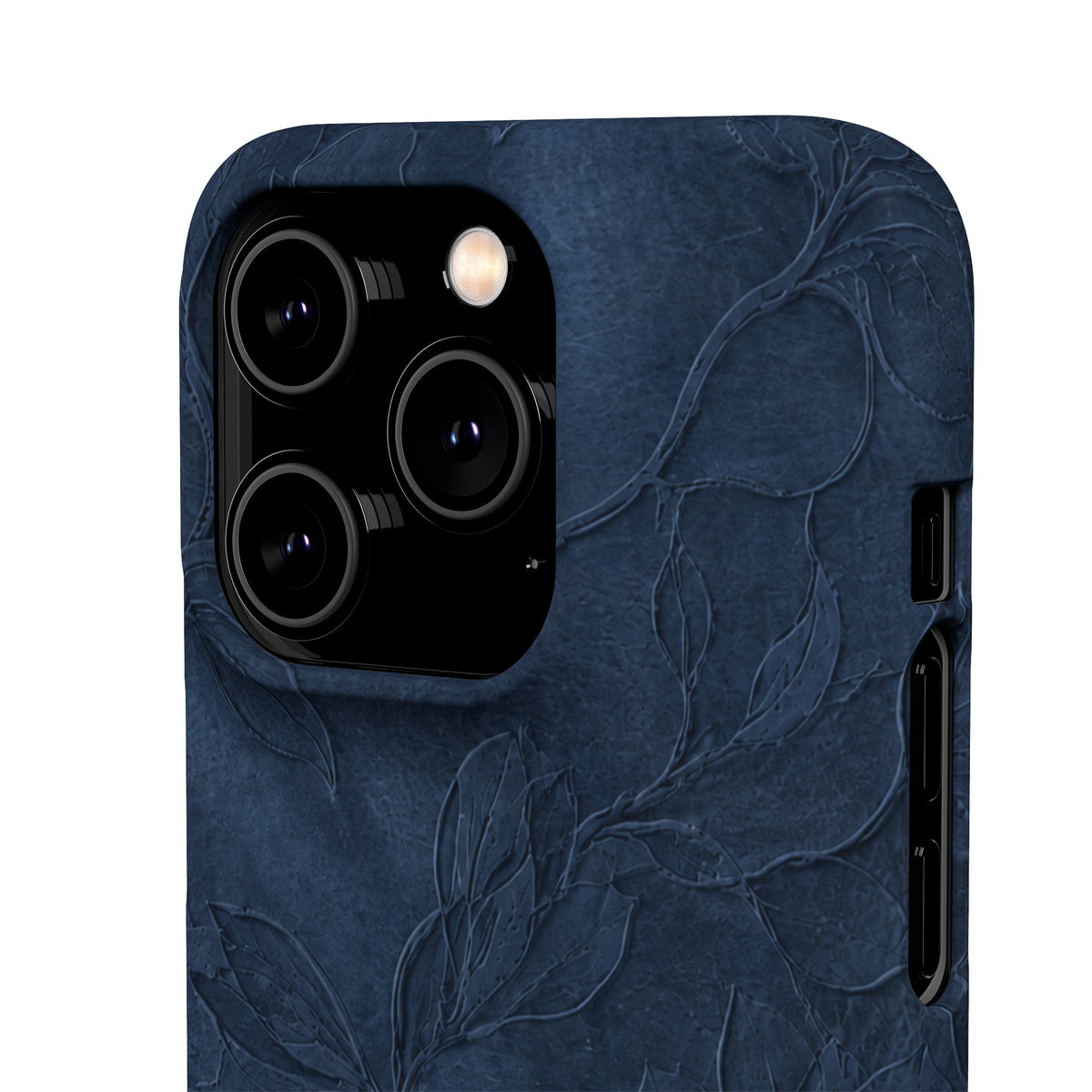 Navy Floral Textured Snap Case