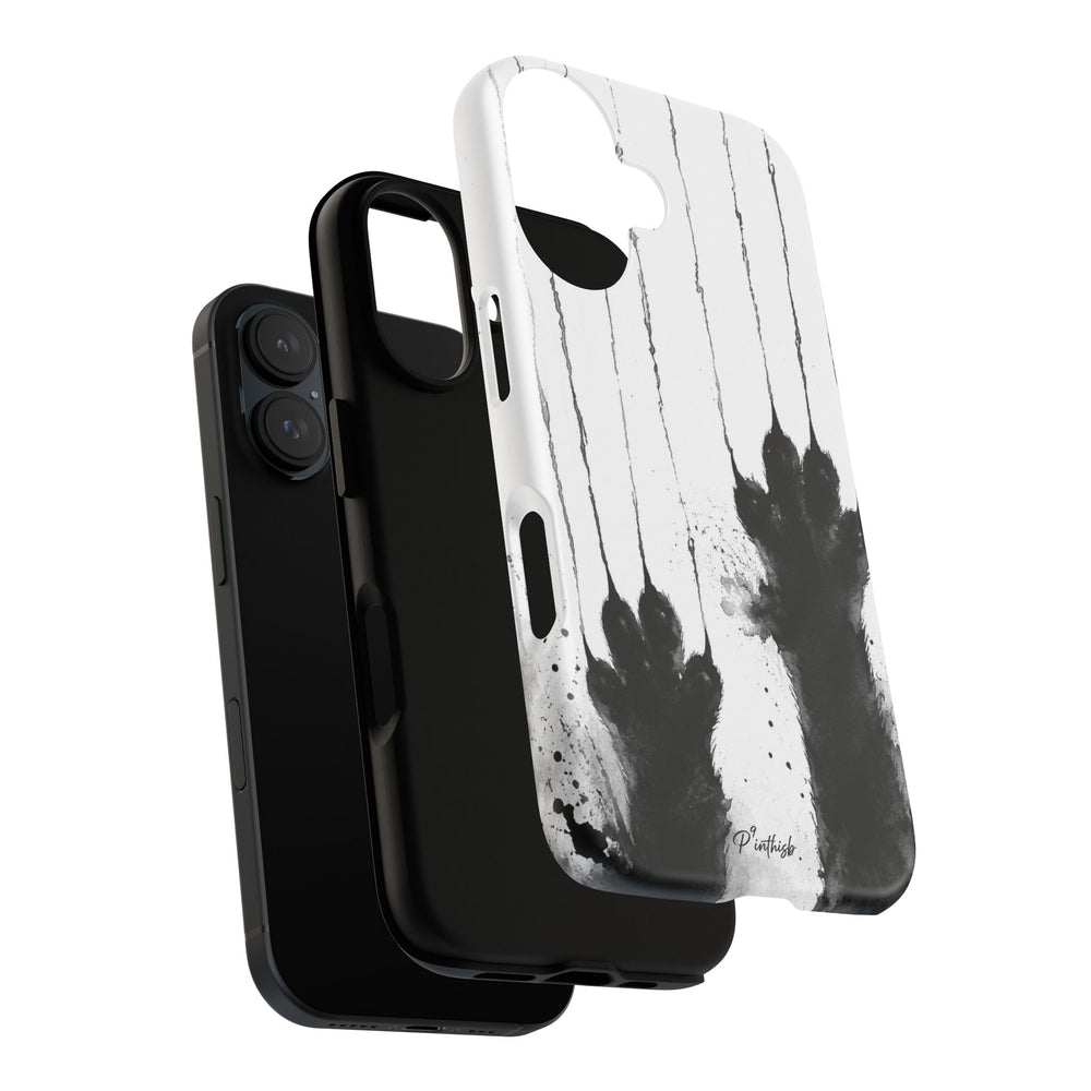 Black Ink Paw Print Tough Case