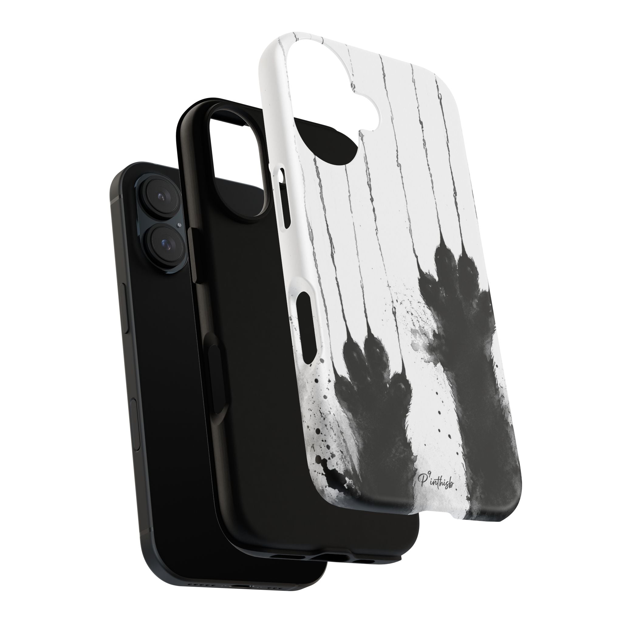 Black Ink Paw Print Tough Case