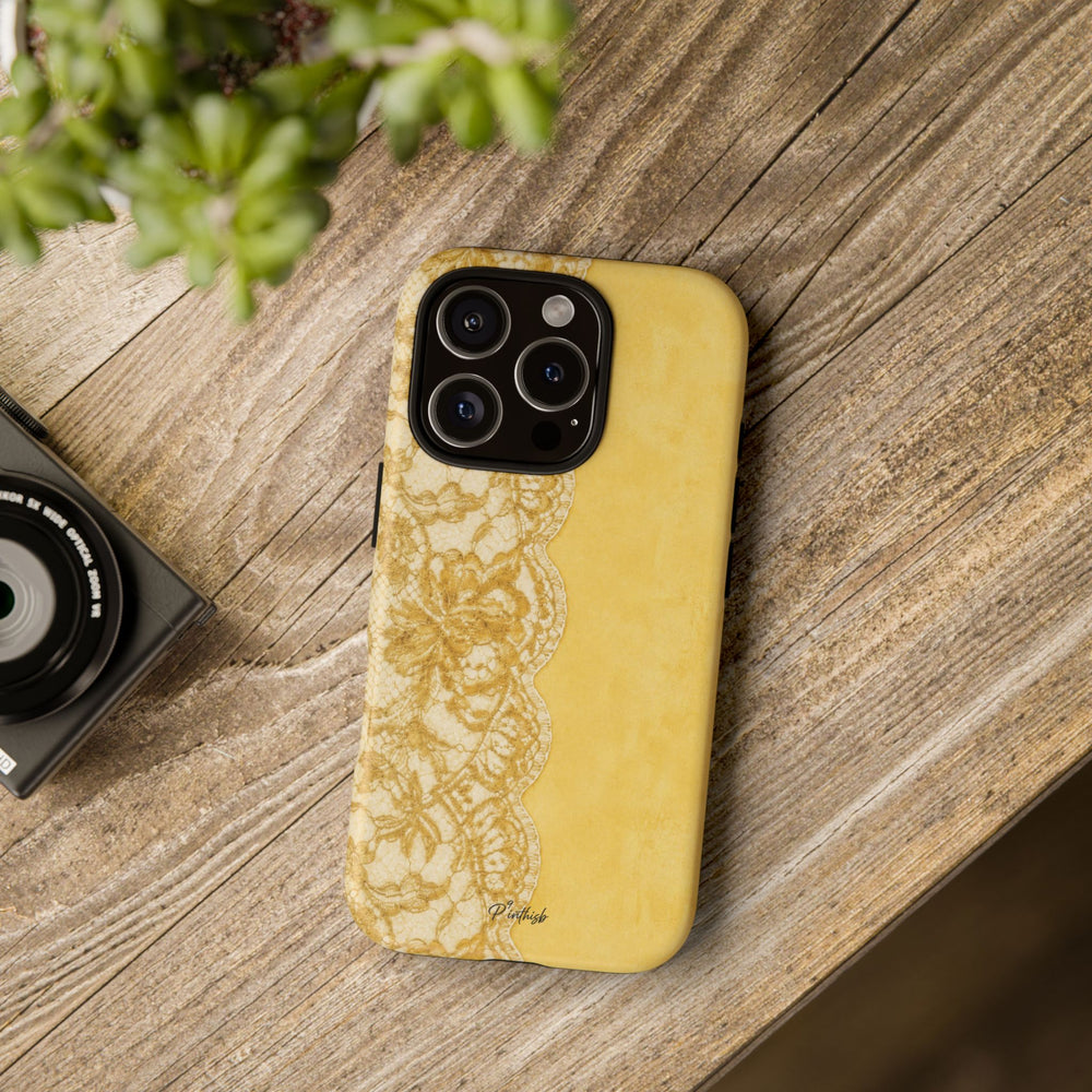 Yellow Vintage Lace Tough Case