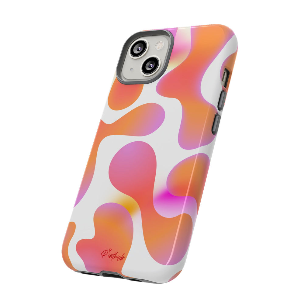 Abstract Orange Pink Camouflage Tough Phone Case