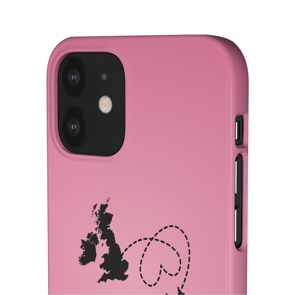 UK to Albania Pink Snap Phone Case